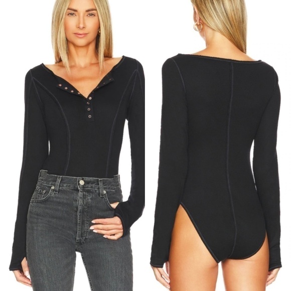 Free People Sloane Bodysuit Black - Picture 10 of 10